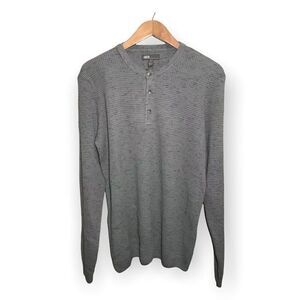 Asos Mens Waffle Knit Sweater Shirt Size‎ Medium Long Sleeve Buttons Gray NWT